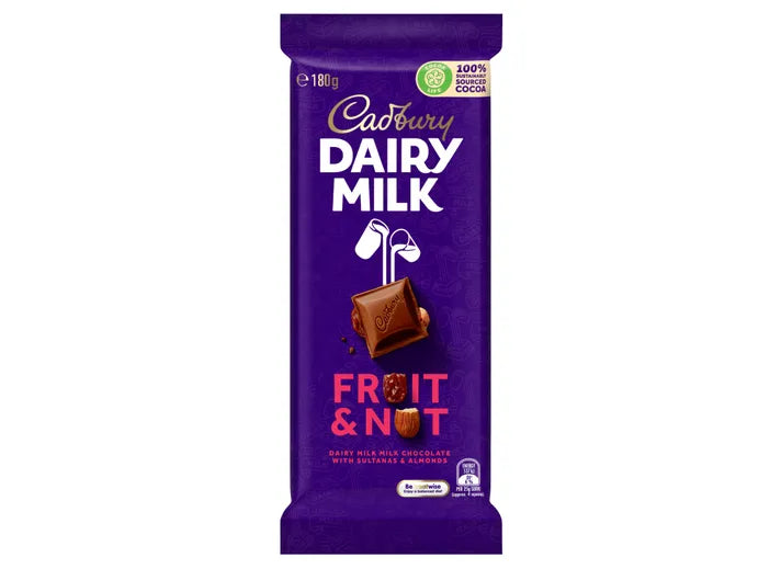 Cadbury Dairy Milk Fruit & Nut 180g