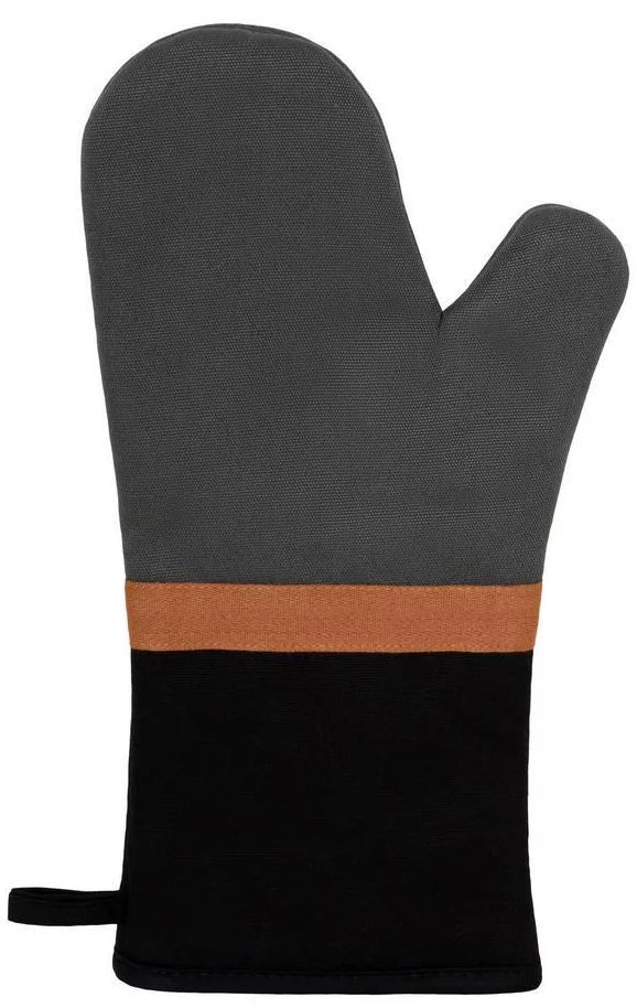 Selby Oven Mitt 34 x 15cm Charcoal & Black
