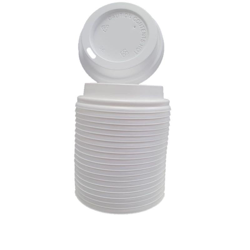 Campus&Co. Disposable Double Wall Coffee Cup White Lid 50pk
