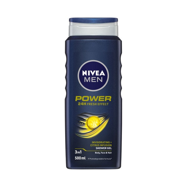 Nivea Mens Power Shower Gel & Body Wash 500ml
