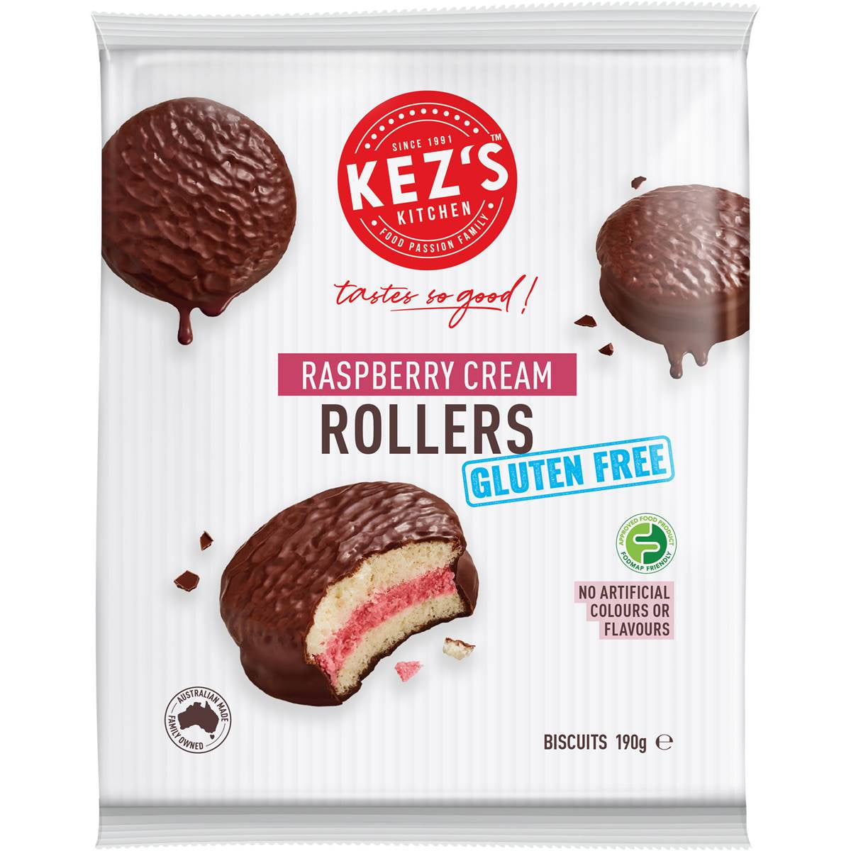 Kez's Kitchen Gluten Free Raspberry Cream Rollers