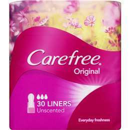 Carefree Original Liners Unscented 30pk