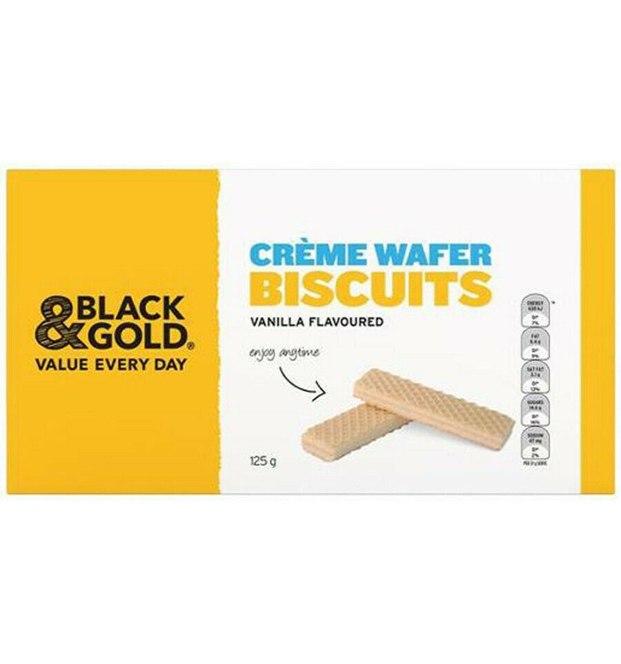 Black & Gold Creme Wafer Biscuits 125g