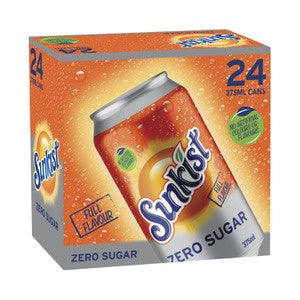 Sunkist Orange Sugarfree Cube 24x375ml