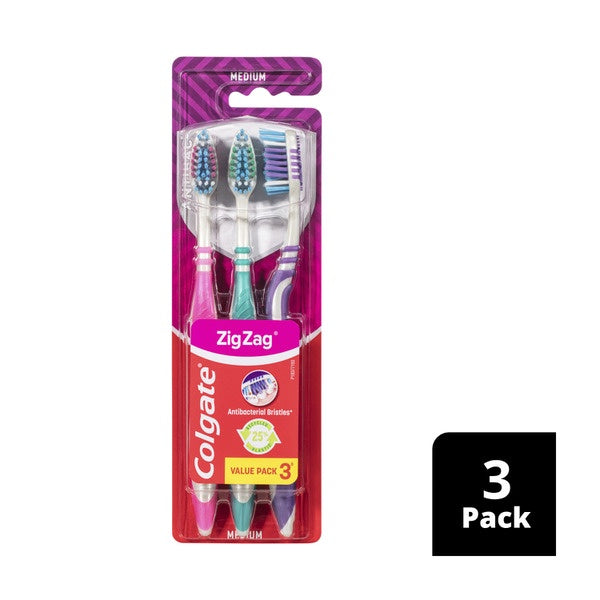 Colgate Toothbrush Zig Zag Med 3pk