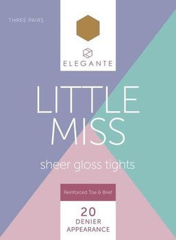 Elegante Little Miss Sheer Gloss Tights 11/12 Years 3pk
