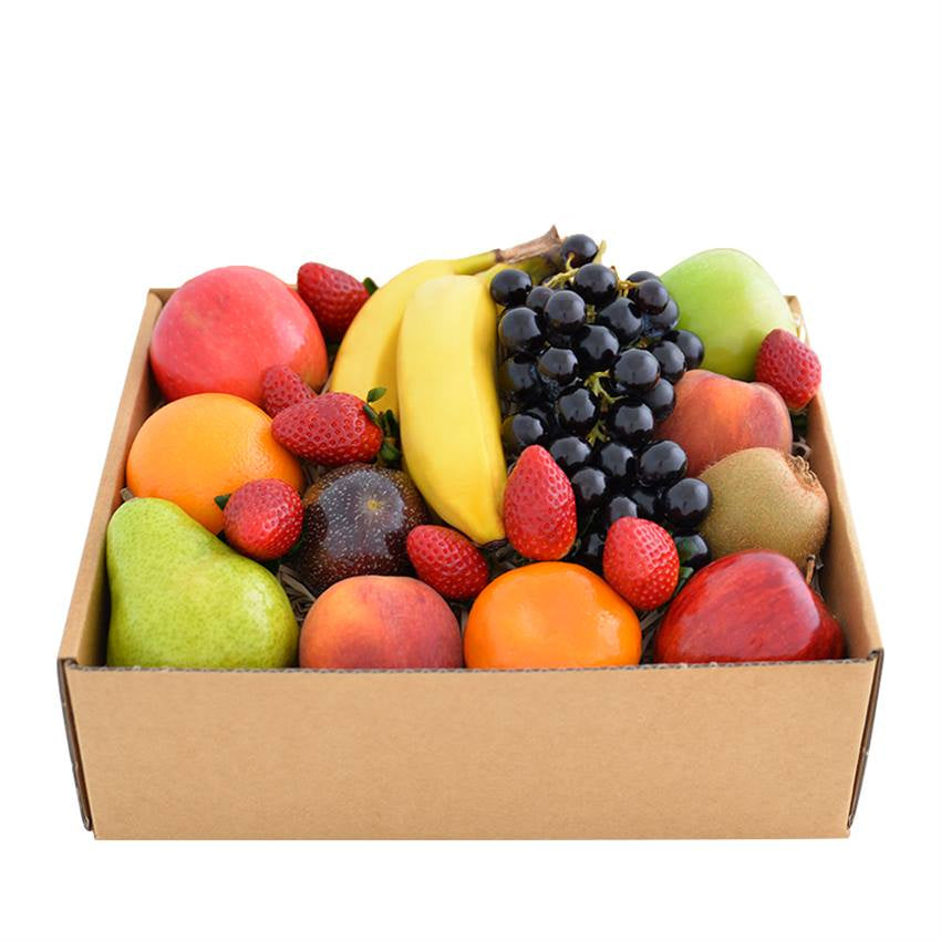 Small Fruit Box - Seasonal Fruit.  Apples, Bananas, Oranges, Peaches, Nectarines, Pears, Berries, Kiwifruit & Grapes. Subject to availability instore.