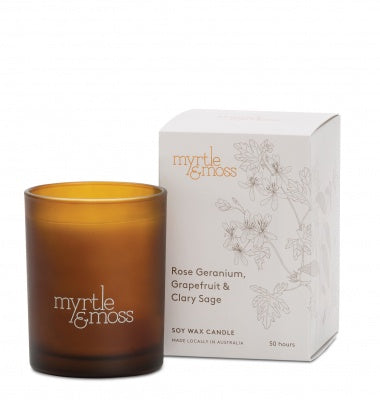 Myrtle & Moss Rose Geranium Soy Wax Candle - Large