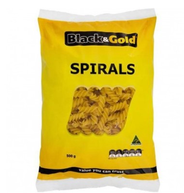 Black & Gold Pasta Spirals 500g