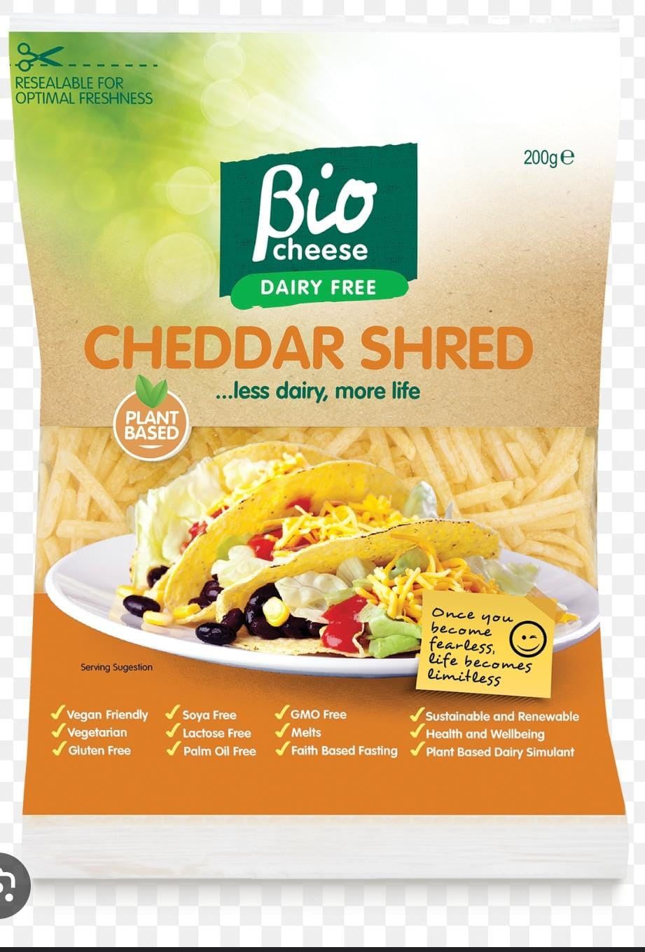 Bio Cheese Dairy Free Cheddar Shredded 200g