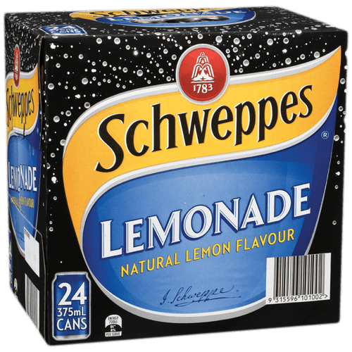 Schweppes Lemonade Cans 375ml x 24pk