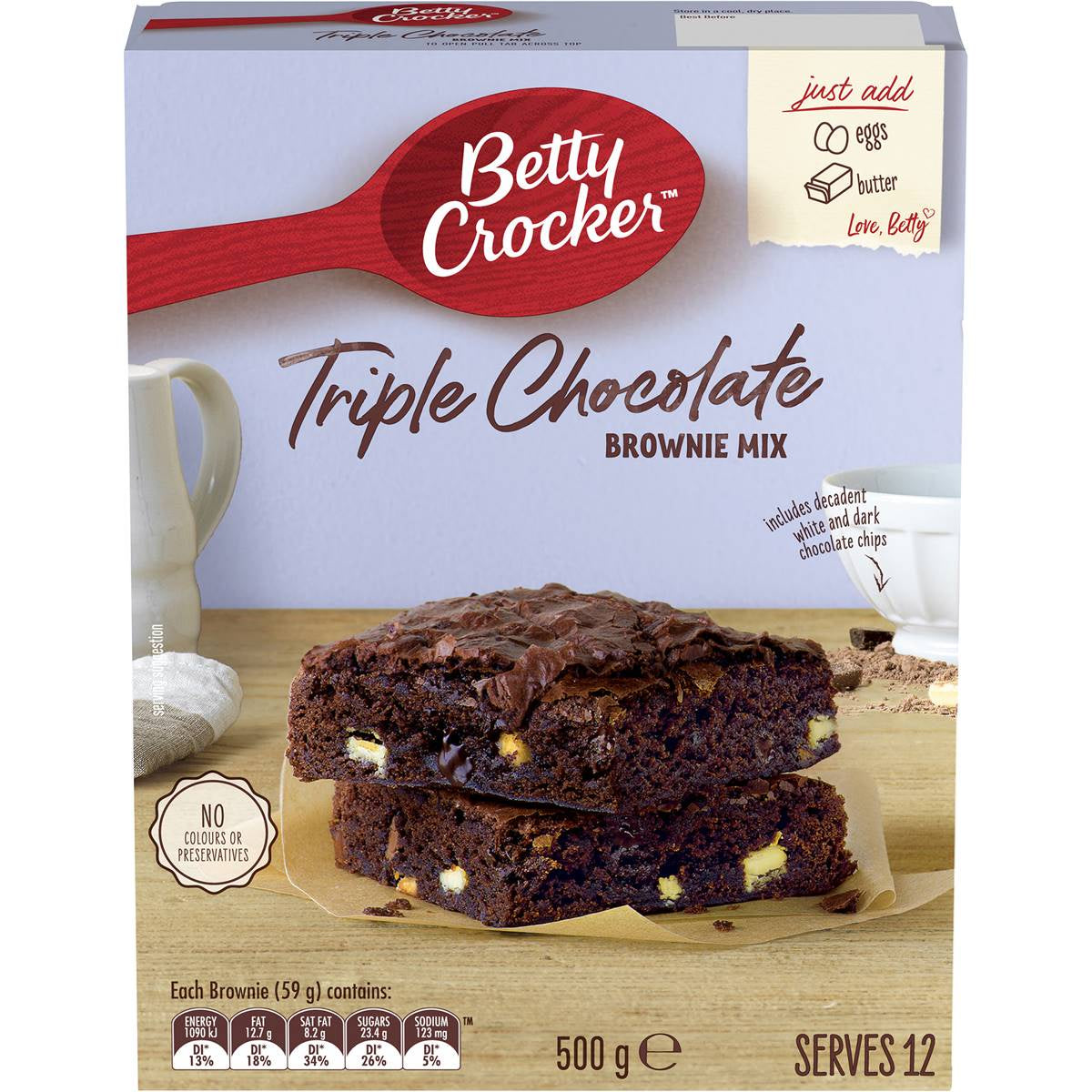 Betty Crocker Triple Chocolate Fudge Brownie Mix 500g