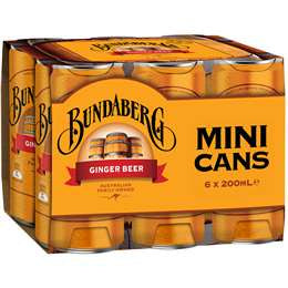 Bundaberg Ginger Beer Mini 200ml x 6pk