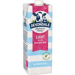 Devondale Long Life Light Semi Skim Milk 1L