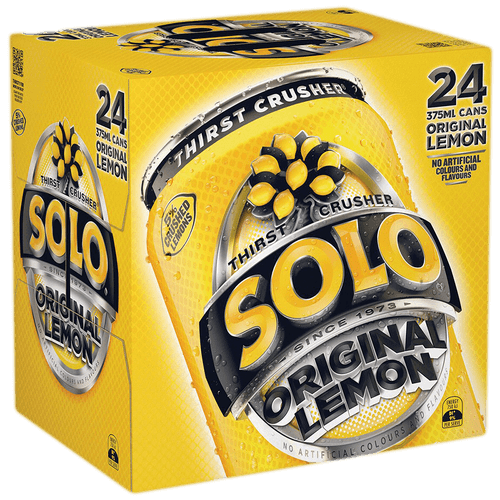 Schweppes Solo Lemon Cans 375ml x 24pk