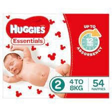 Huggies Essentials Nappies Size 2 4-8kg 54pk