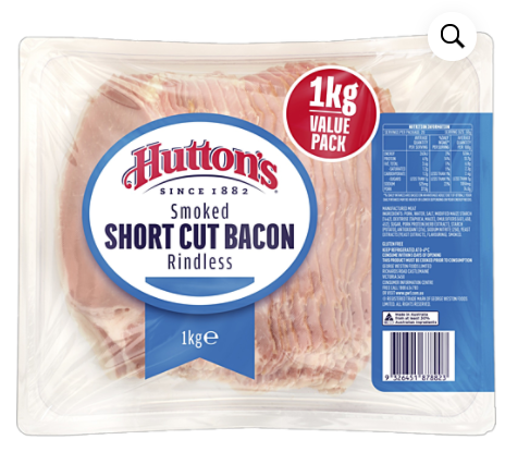 Huttons Smoked Shortcut Bacon 1kg Value Pack