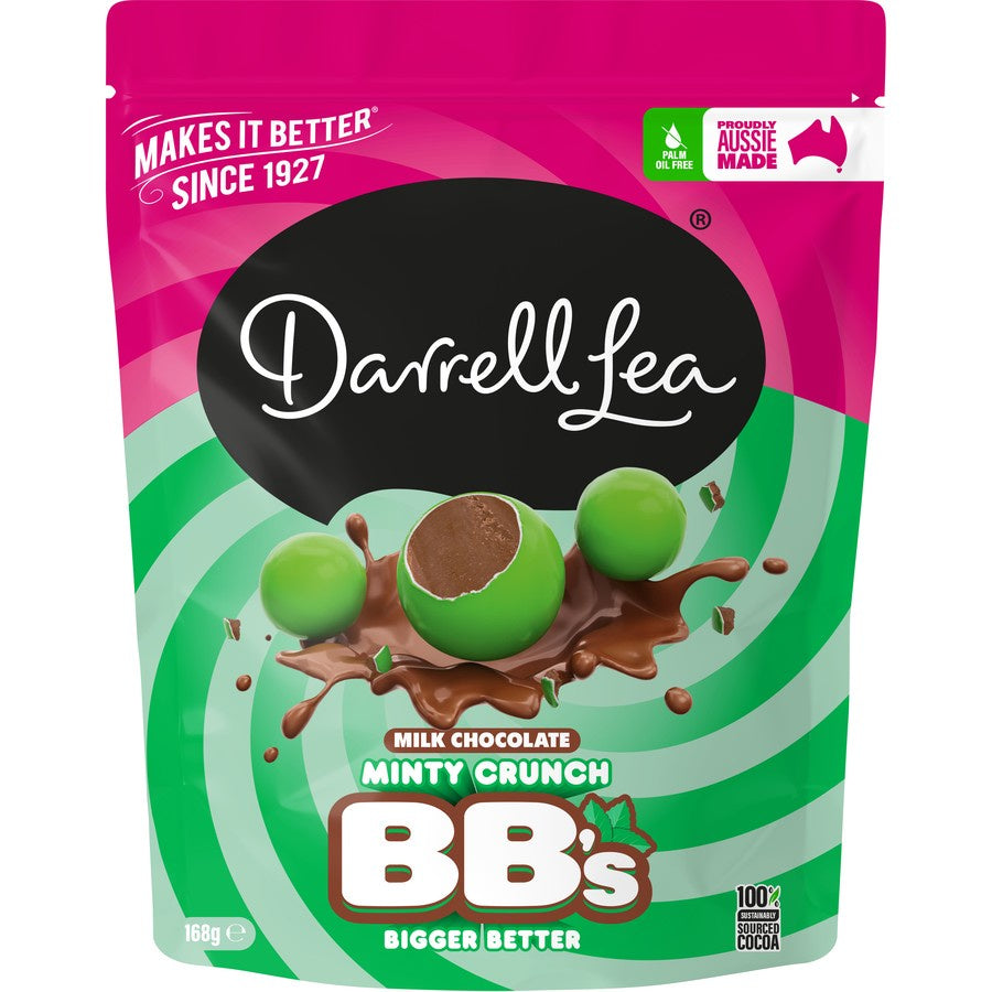Darrell Lea Minty Crunchy Chocolate Balls Share Bag 168g