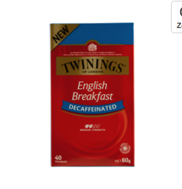 Twinings Tea Bags English Breakfast Decaffeinated 80pk