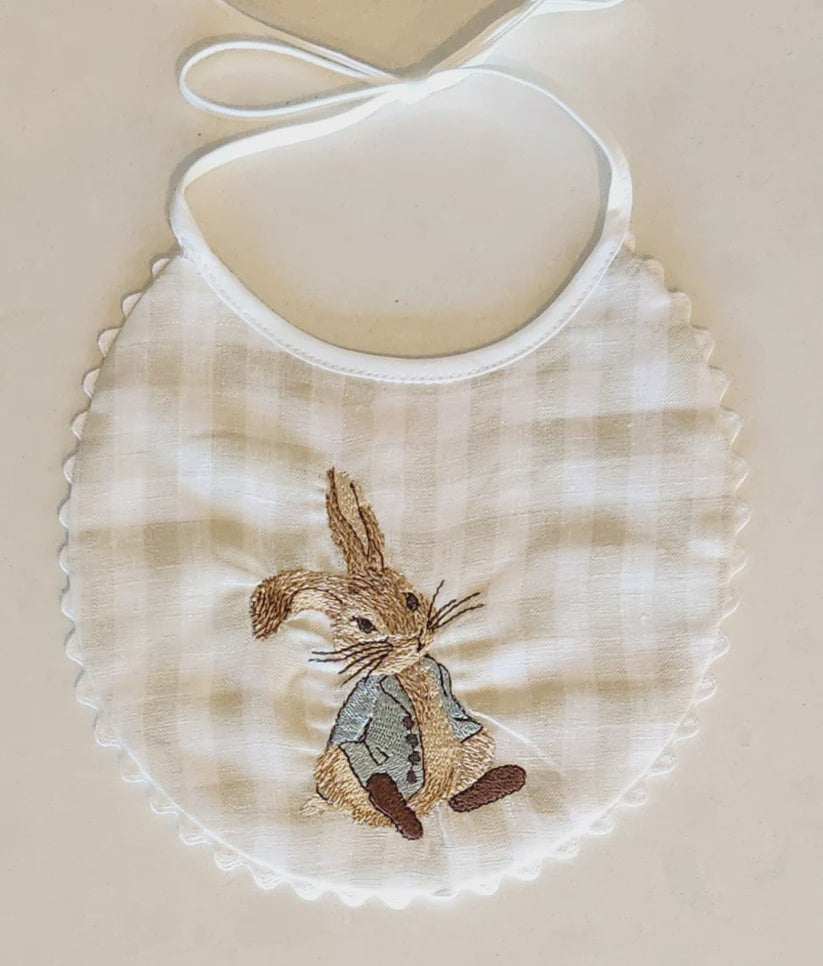 Small Dreams Embroidered Baby Bib Peter Rabbit