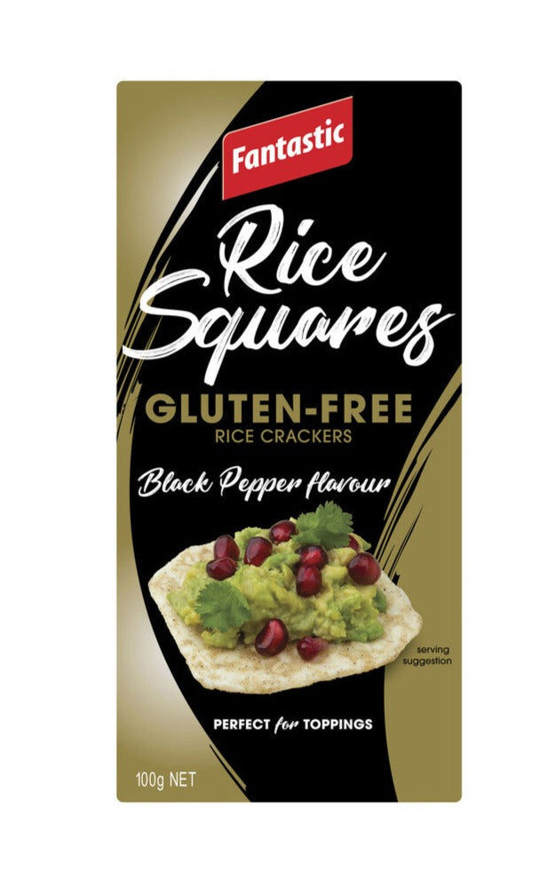 Fantastic Rice Squares Gluten Free Black Pepper 100g