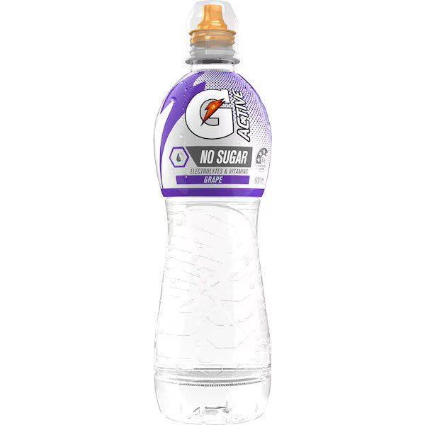 Gatorade G Active Sports Drinks Grape Water Electrolytes & Vitamins 600ml