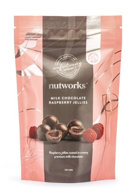 Nutworks Milk Chocolate Raspberry Jellies 150g