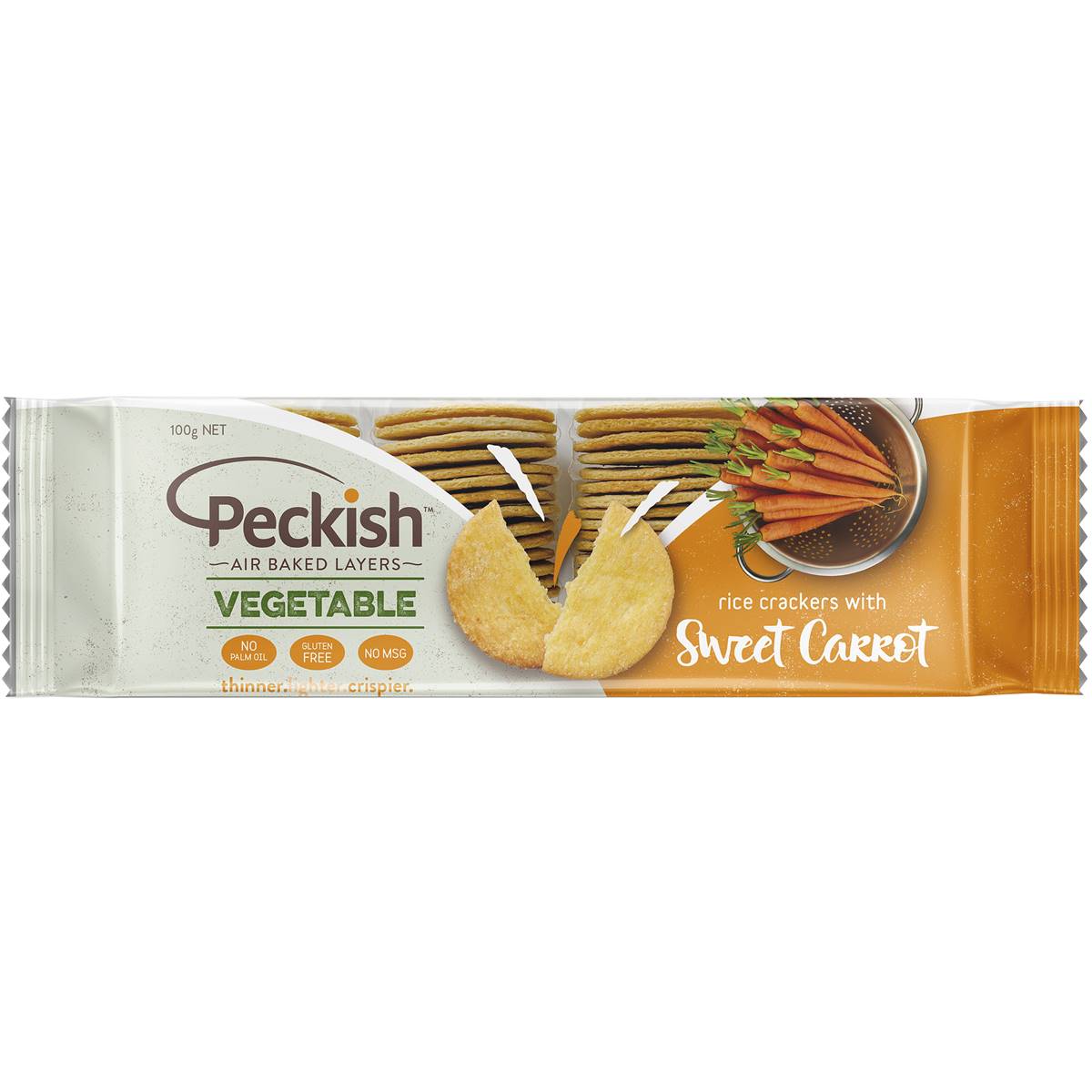 Peckish Rice Crackers Sweet Carrot 90g