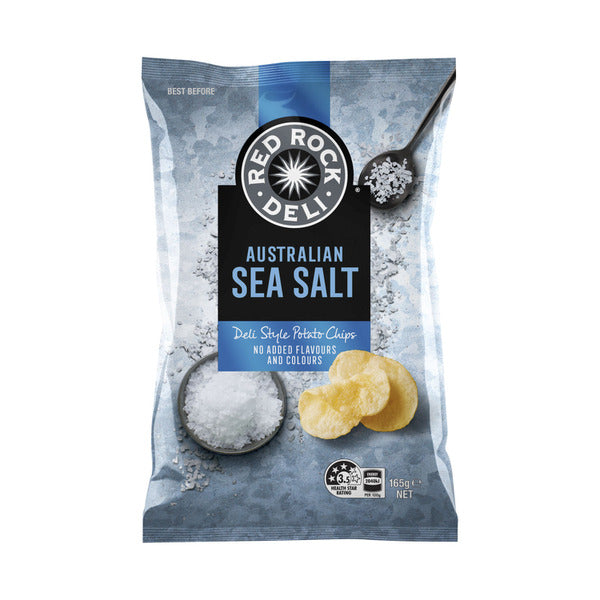 Red Rock Deli Potato Chips Australian Sea Salt 165g