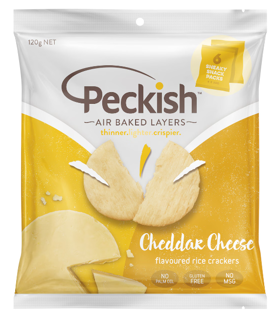 Peckish Rice Cracker Multi Bag Cheese 6pk