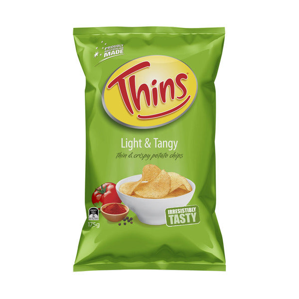 Thins Potato Chips Light n Tangy 175g