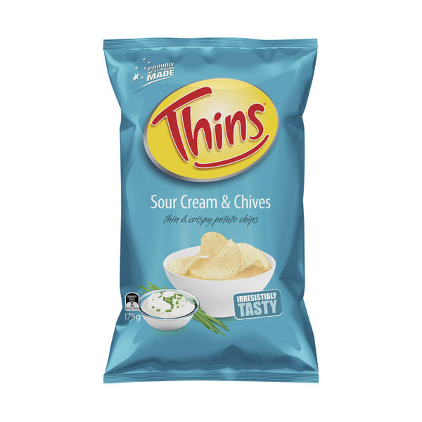 Thins Potato Chips Sour Cream & Chives 175g