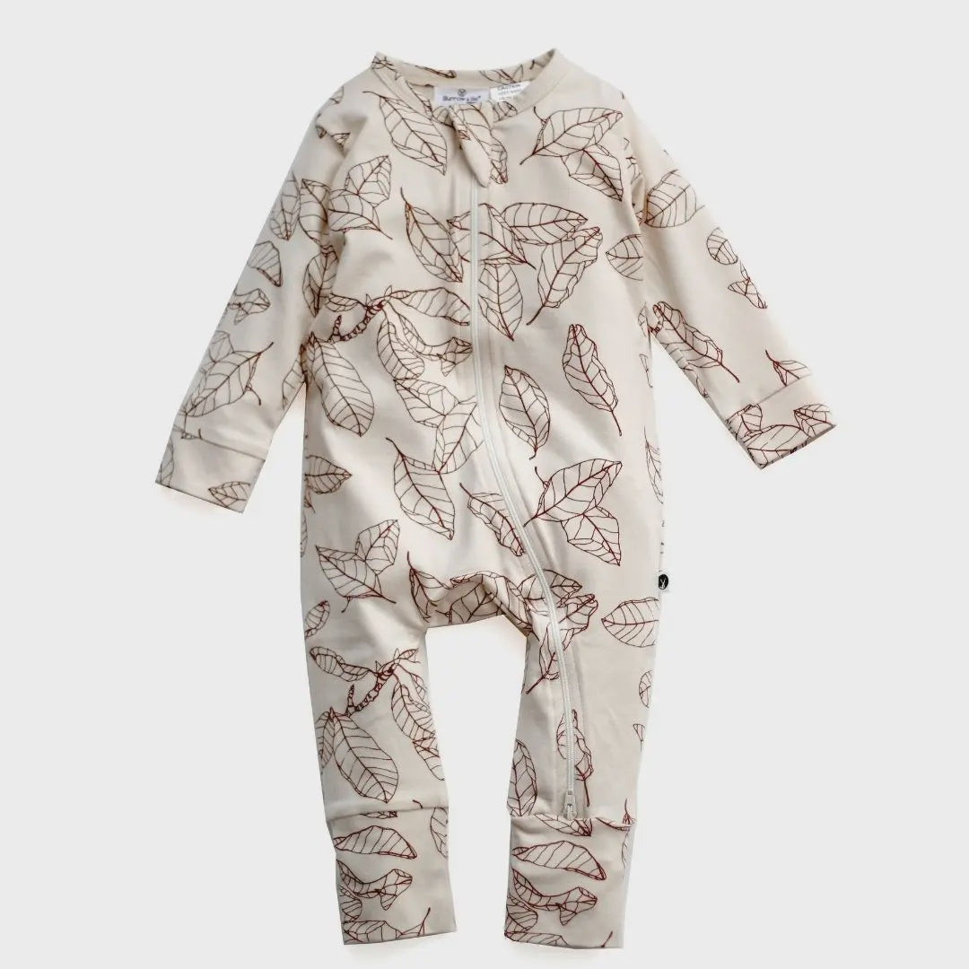 Burrow & Be Essentials Zip Suit Leaves