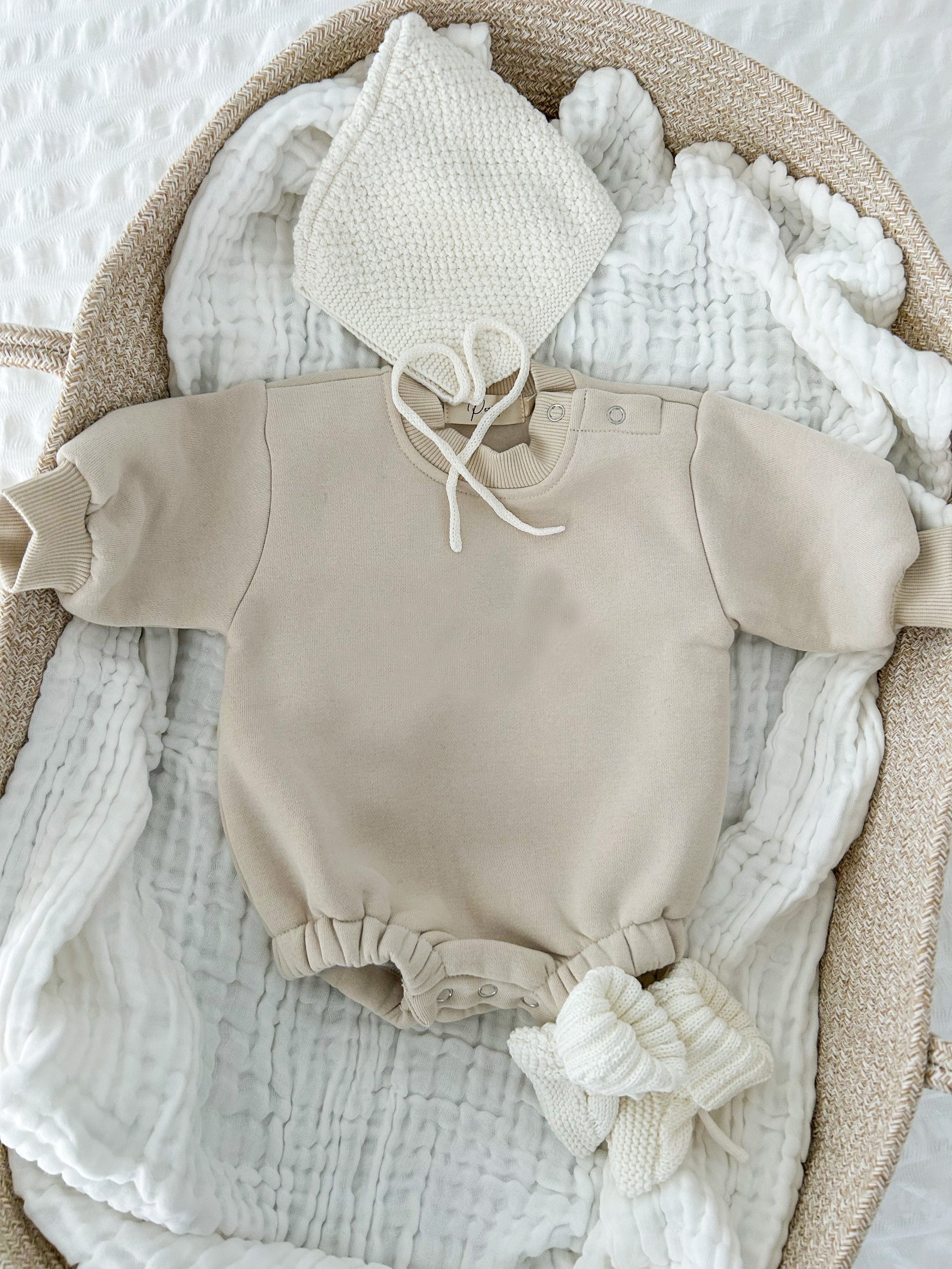 Petite  + Co Bubble Romper Natural