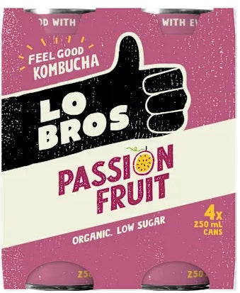 Lo Bros Passionfruit Kombucha 250ml x 4