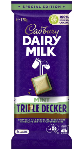 Cadbury Dairy Milk Mint Triple Decker 178g