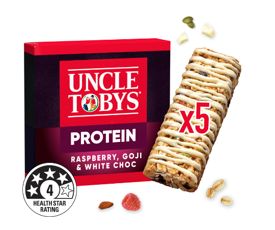 Uncle Tobys Protein Raspberry, Goji & White Choc