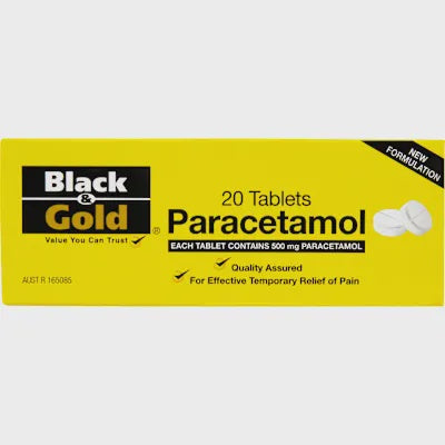 Black & Gold Paracetamol Tablets 20pk