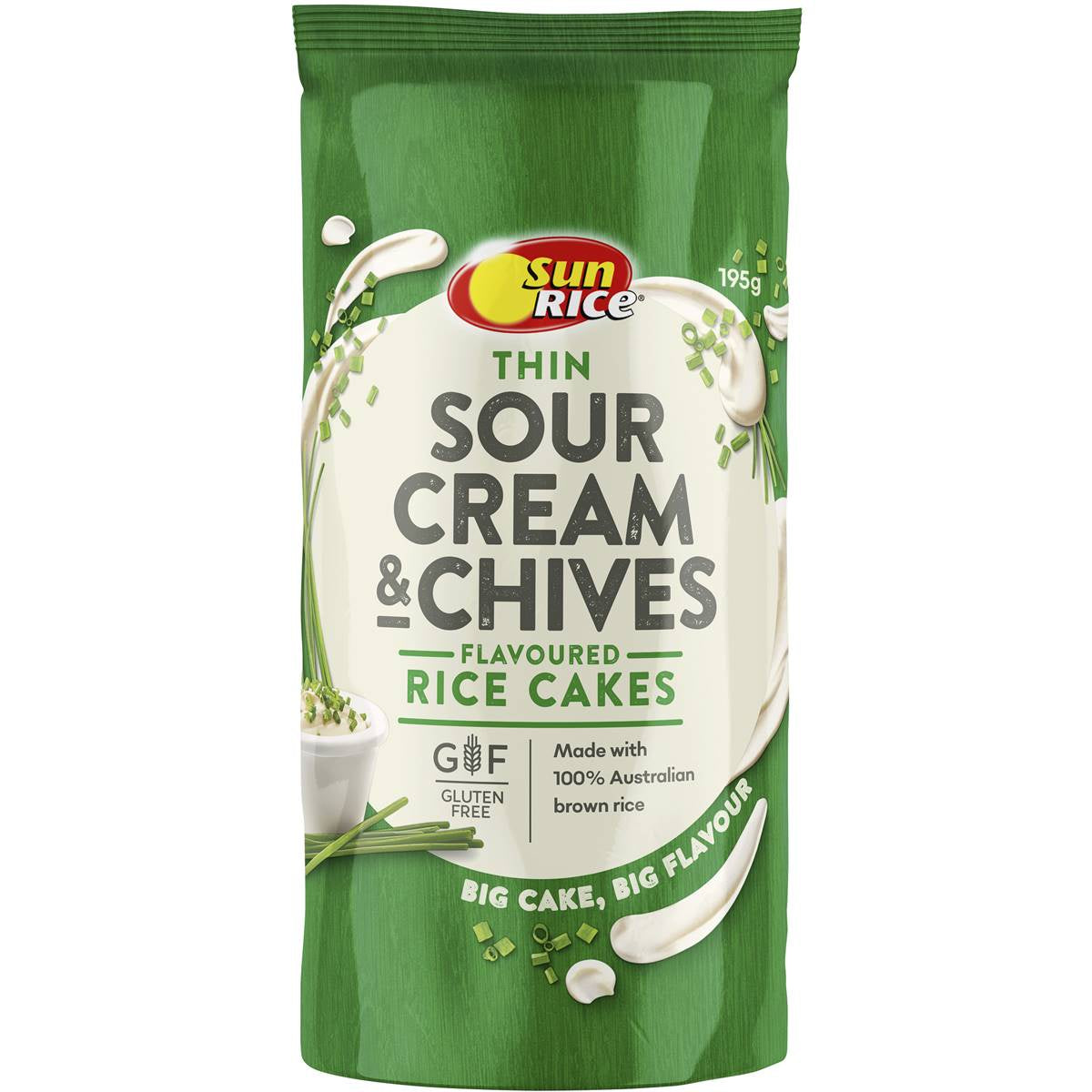 Sunrice Thin Rice Cakes Sour Cream & Chives 160g