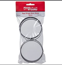 Food Guru Eggs Rings Non stick 4pk