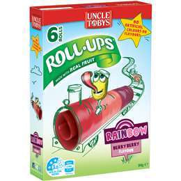 Uncle Tobys Roll-Ups Rainbow Berry Berry 6pk