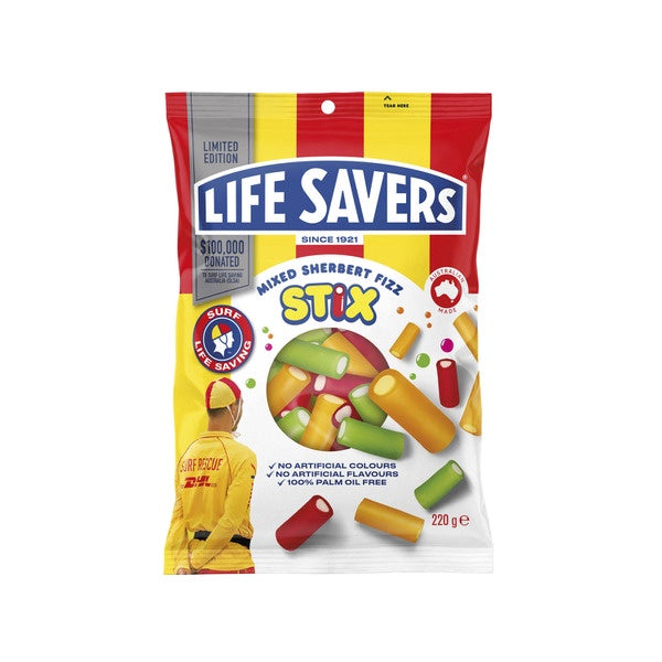 Lifesavers Mixed Sherbert Fizz Stix 220g