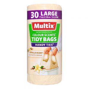 Multix Tidy Bag Colour Vanilla Scent Large 30pk