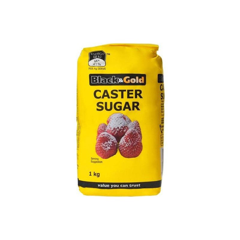 Black & Gold Caster Sugar 1kg