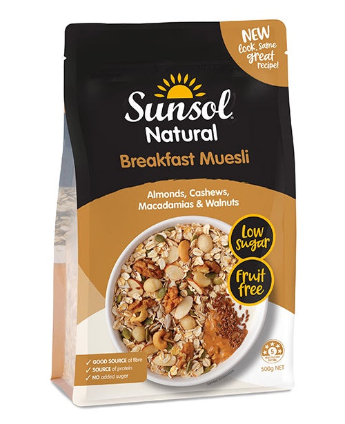 Sunsol Muesli Almond Cashew Macadamia Walnut 500g