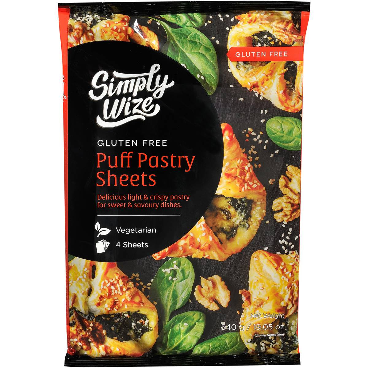 Simply Wize Gluten Free Puff Pastry Sheets 540g