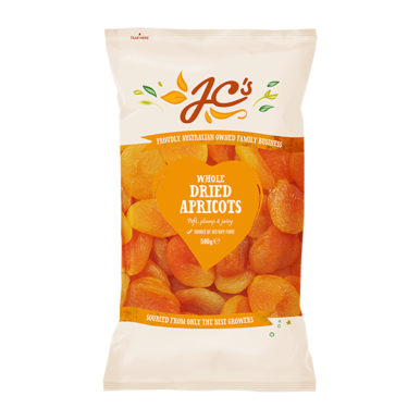 JC Nuts Apricots Dried 200g