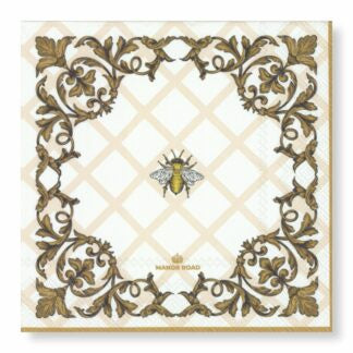 Manor Road Dinner Napkins Ornamental Bee 20pk