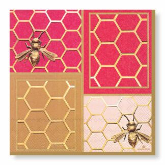 Manor Road Luncheon Napkins Colourblock Bee 20pk