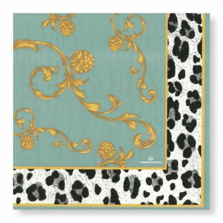 Manor Road Luncheon Napkins Victorian Leopard 20pk